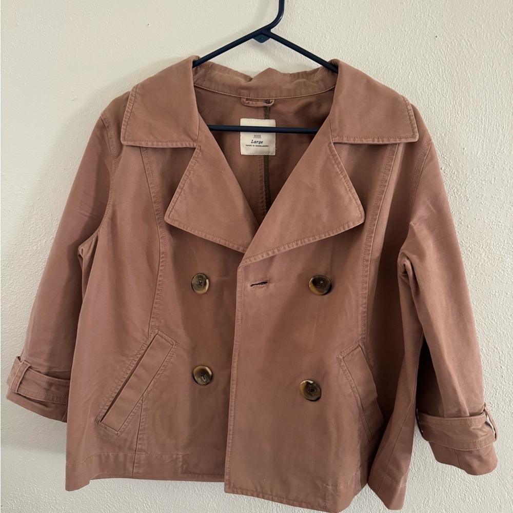 Old Navy Cropped Dusty Rose Pea Coat